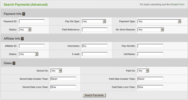 Advanced Payment Search