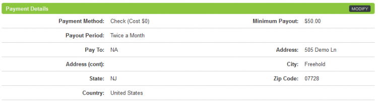 Changing Your Affiliate Billing Information