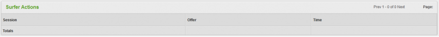 The Surfer Actions Report Table