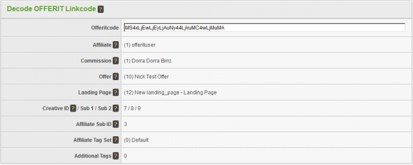 Decoding a Linkcode in Offerit