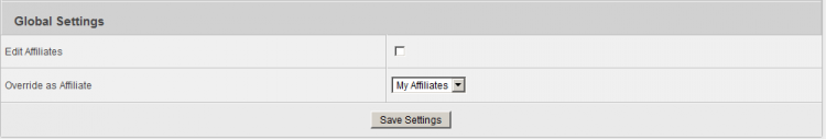 Editing affiliate global settings in Offerit